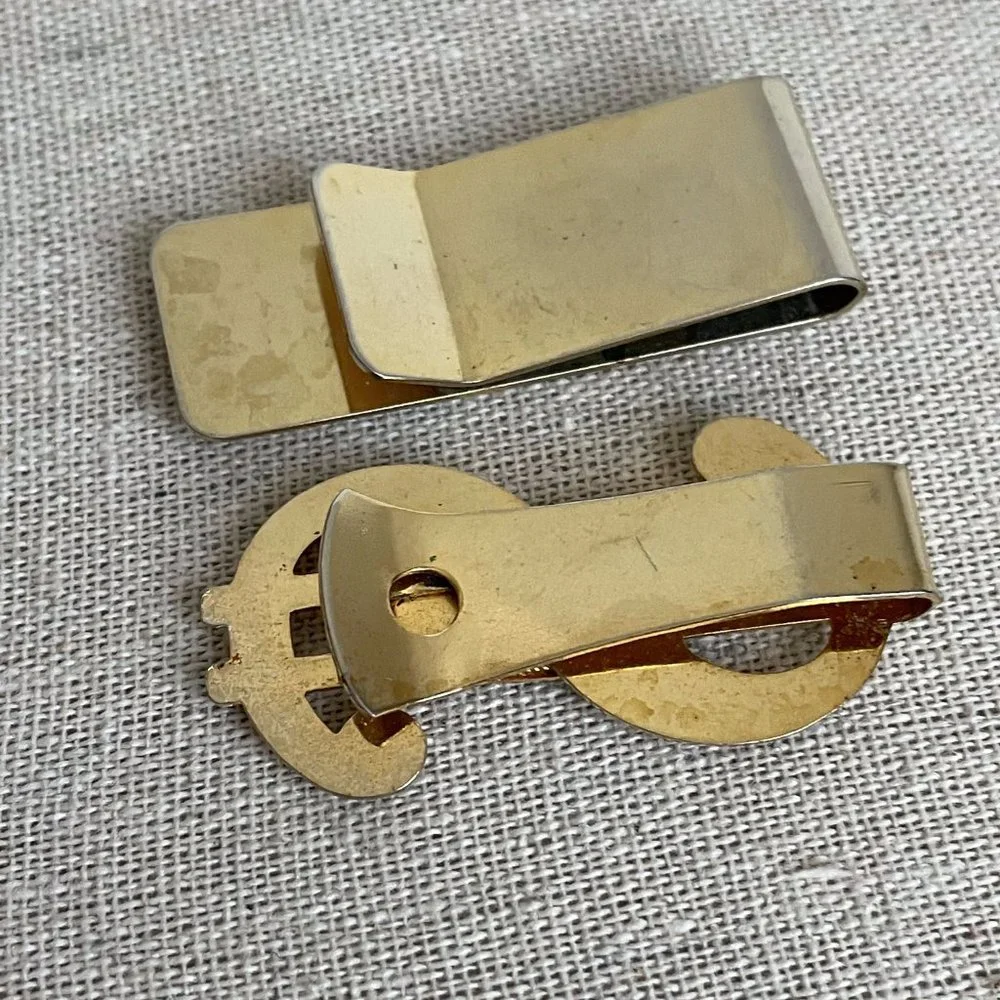 Vintage 10K Gold Plated Money Clips Lot of 2